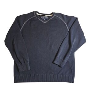 Nautica 100% Cotton Vneck Sweater, Contrast Stitching, Quality Cotton XXL